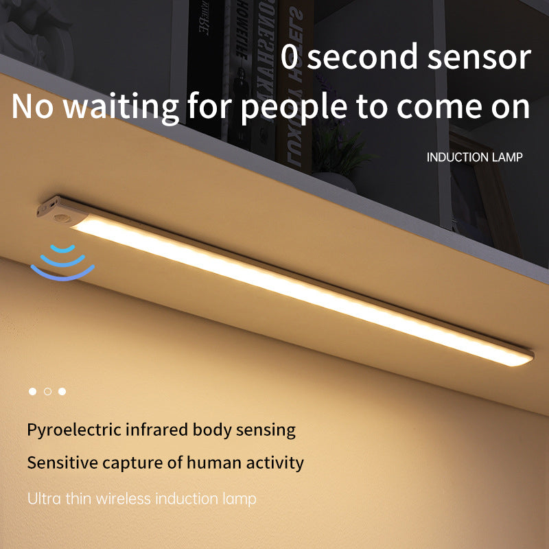 Ultra-Thin Intelligent Body Sensor Led Lights Long Strip Wireless Magnetic Closet Lights With Rechargeable Wine Cabinet Light Strip