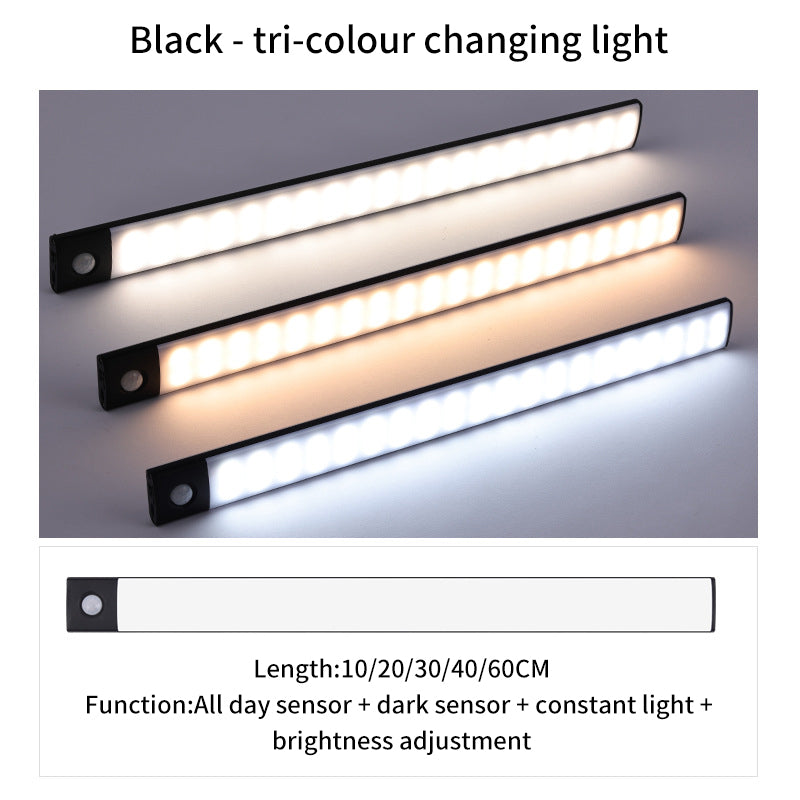 Ultra-Thin Intelligent Body Sensor Led Lights Long Strip Wireless Magnetic Closet Lights With Rechargeable Wine Cabinet Light Strip