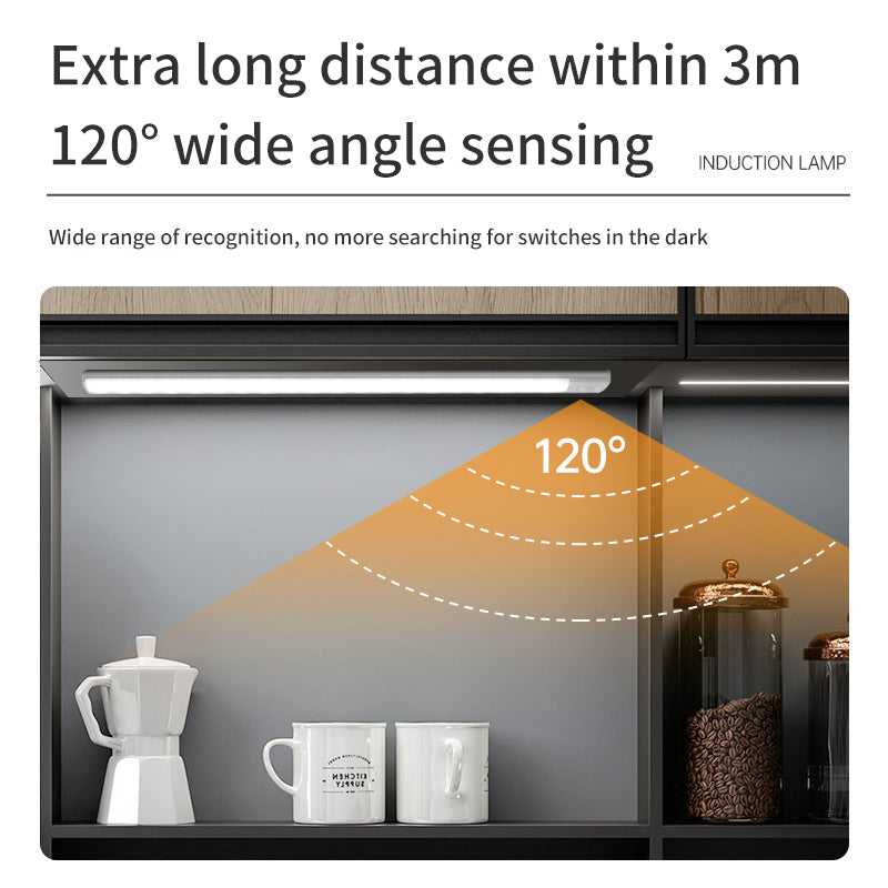 Ultra-Thin Intelligent Body Sensor Led Lights Long Strip Wireless Magnetic Closet Lights With Rechargeable Wine Cabinet Light Strip